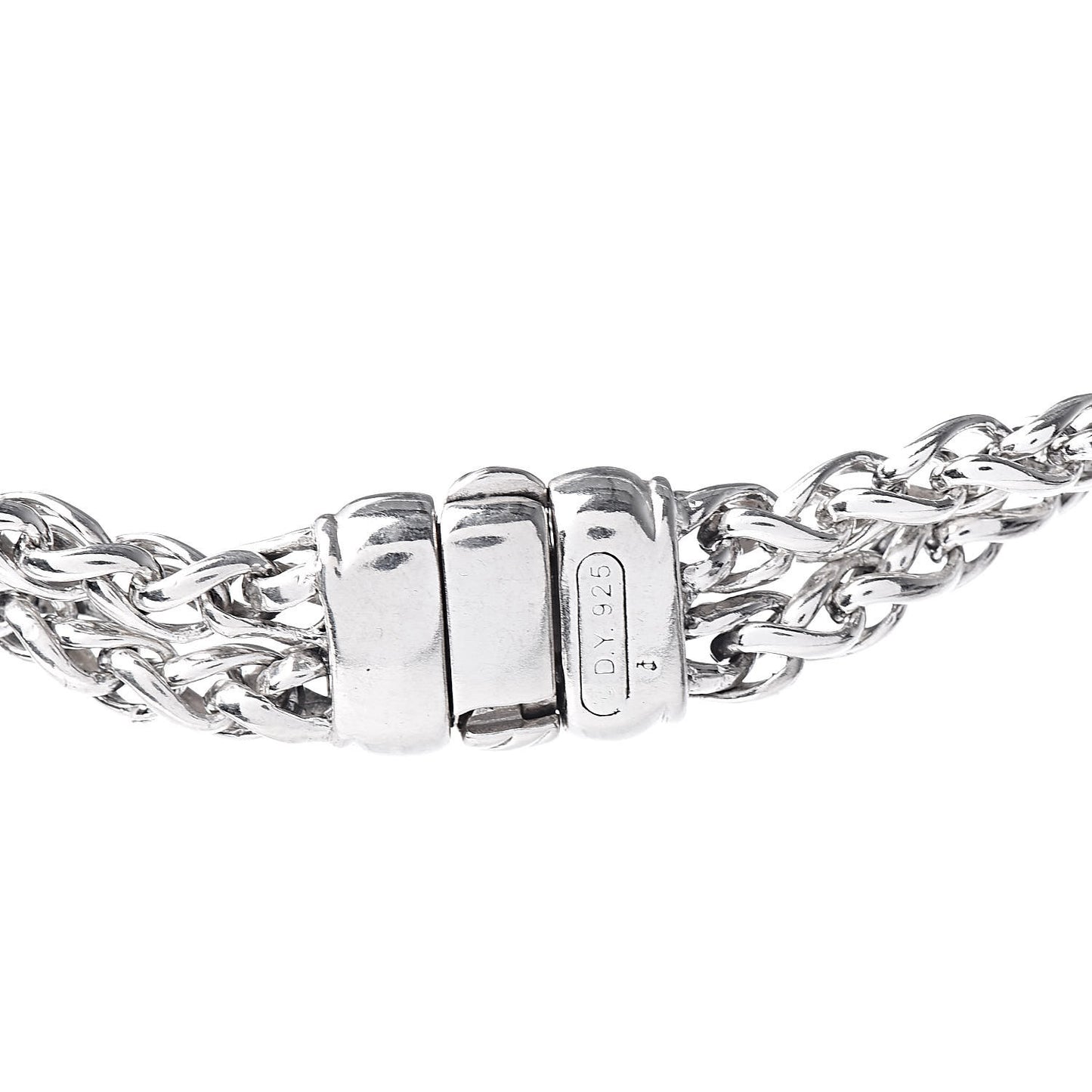 Sterling Silver Diamond 18mm Double Wheat Chain Necklace