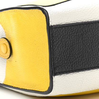 Marc Jacobs Grained Calfskin Colorblock Mini Grind Tote Yellow White Black 8 of 10