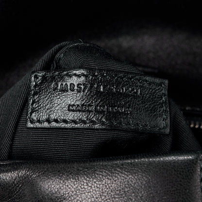 Saint Laurent Lambskin Quilted Medium Loulou Puffer Monogram Chain Satchel Black 8 of 11