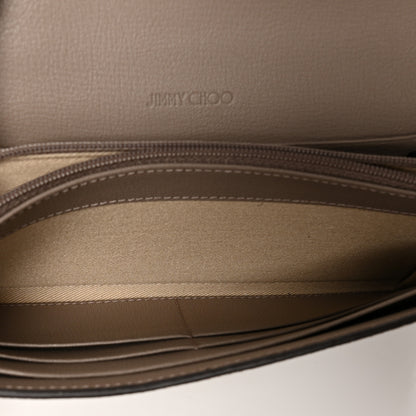 Jimmy Choo Calfskin Crocodile Embossed Martina Continental Wallet Grey 5 of 10