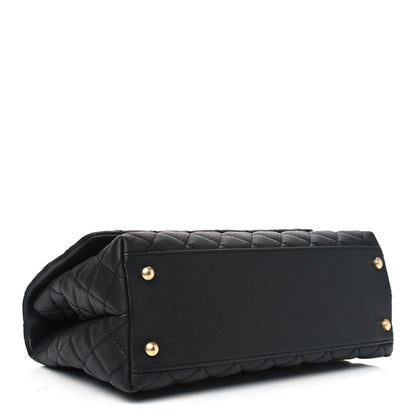 Chanel Caviar Lizard Embossed Quilted Small Coco Handle Flap Black 4 of 5
