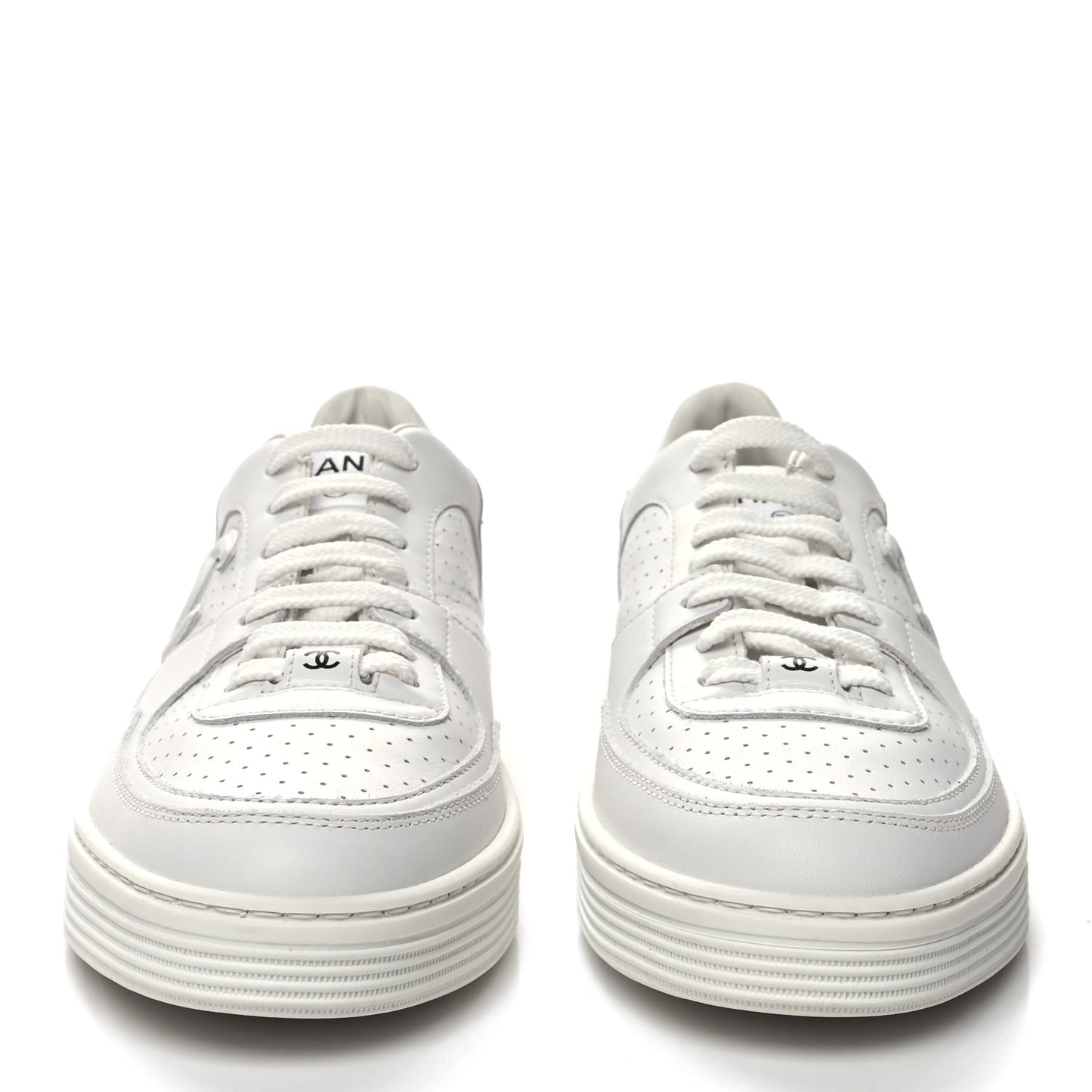 Calfskin CC Womens Sneakers 39 White