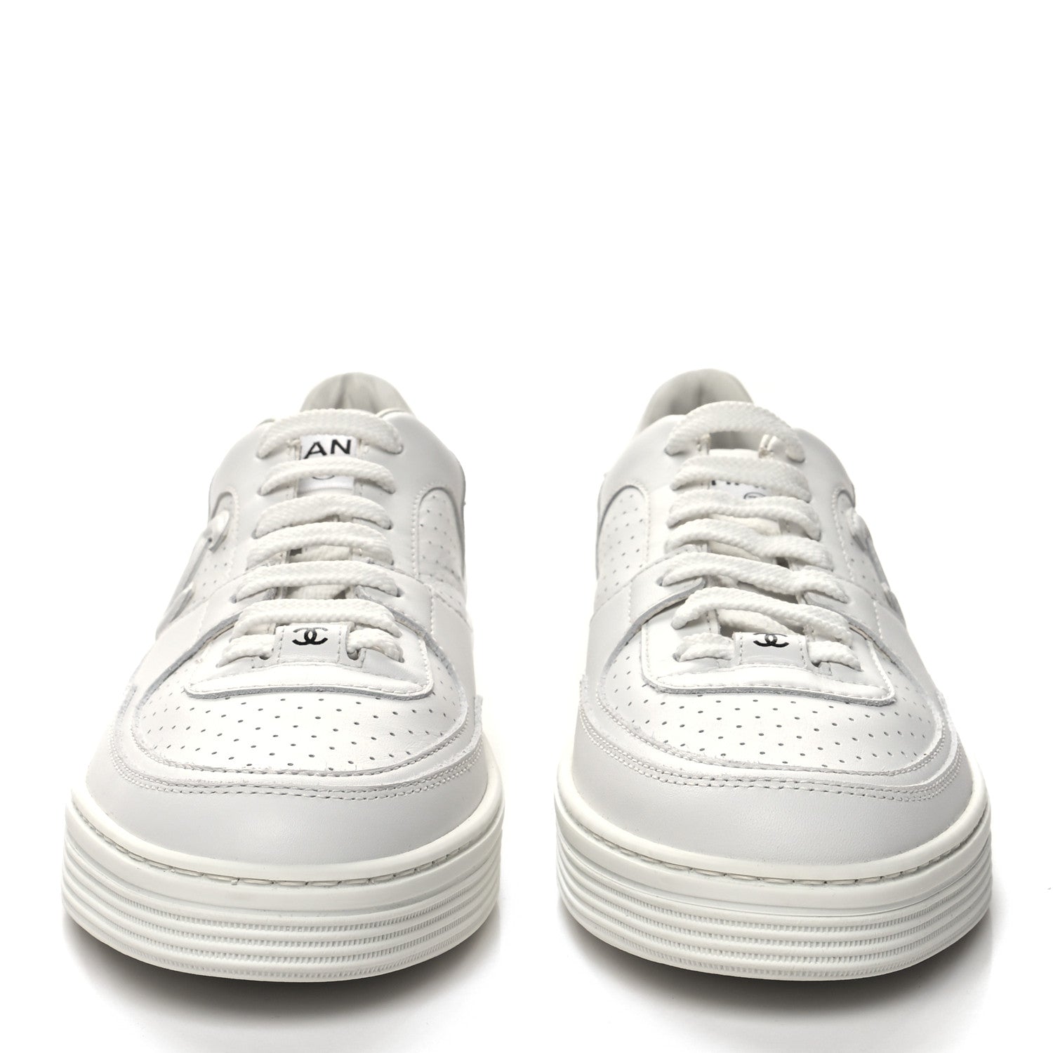 Chanel Calfskin CC Womens Sneakers 39 White 2 of 8