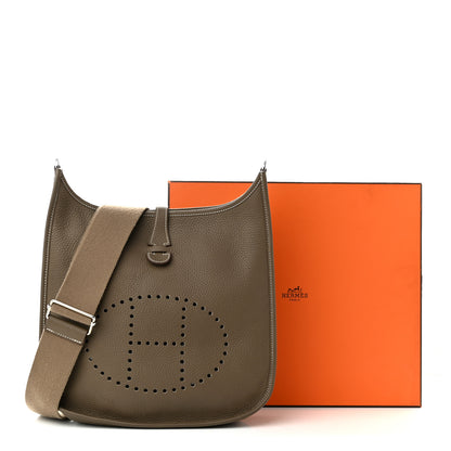 Hermes Taurillon Clemence Evelyne III PM Etoupe 11 of 11