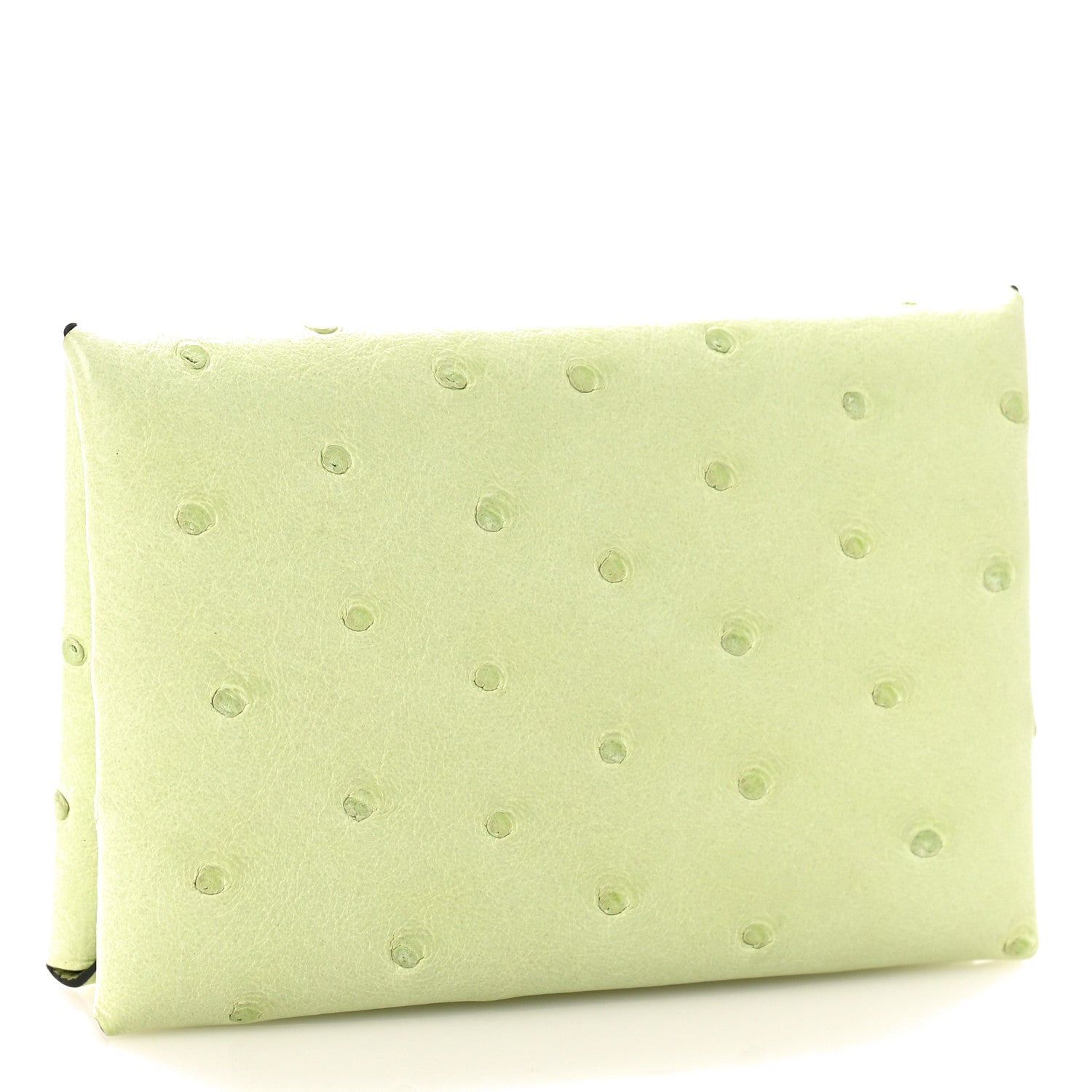 Hermes Ostrich Calvi Card Case Jaune Bourgeon 3 of 9