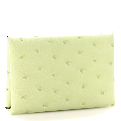 Hermes Ostrich Calvi Card Case Jaune Bourgeon 3 of 9