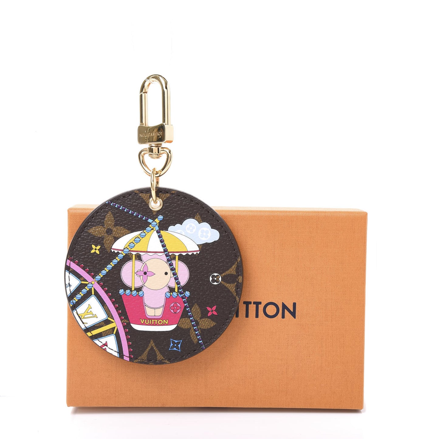 Monogram 2020 Christmas Animation Big Wheel Bag Charm Key Ring Rose Ballerine