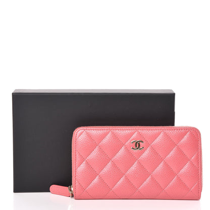 Chanel Iridescent Caviar Quilted Medium Zip Around Wallet Pink 9 of 9