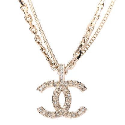 Chanel Crystal CC Multi Strand Chain Necklace Gold 4 of 5