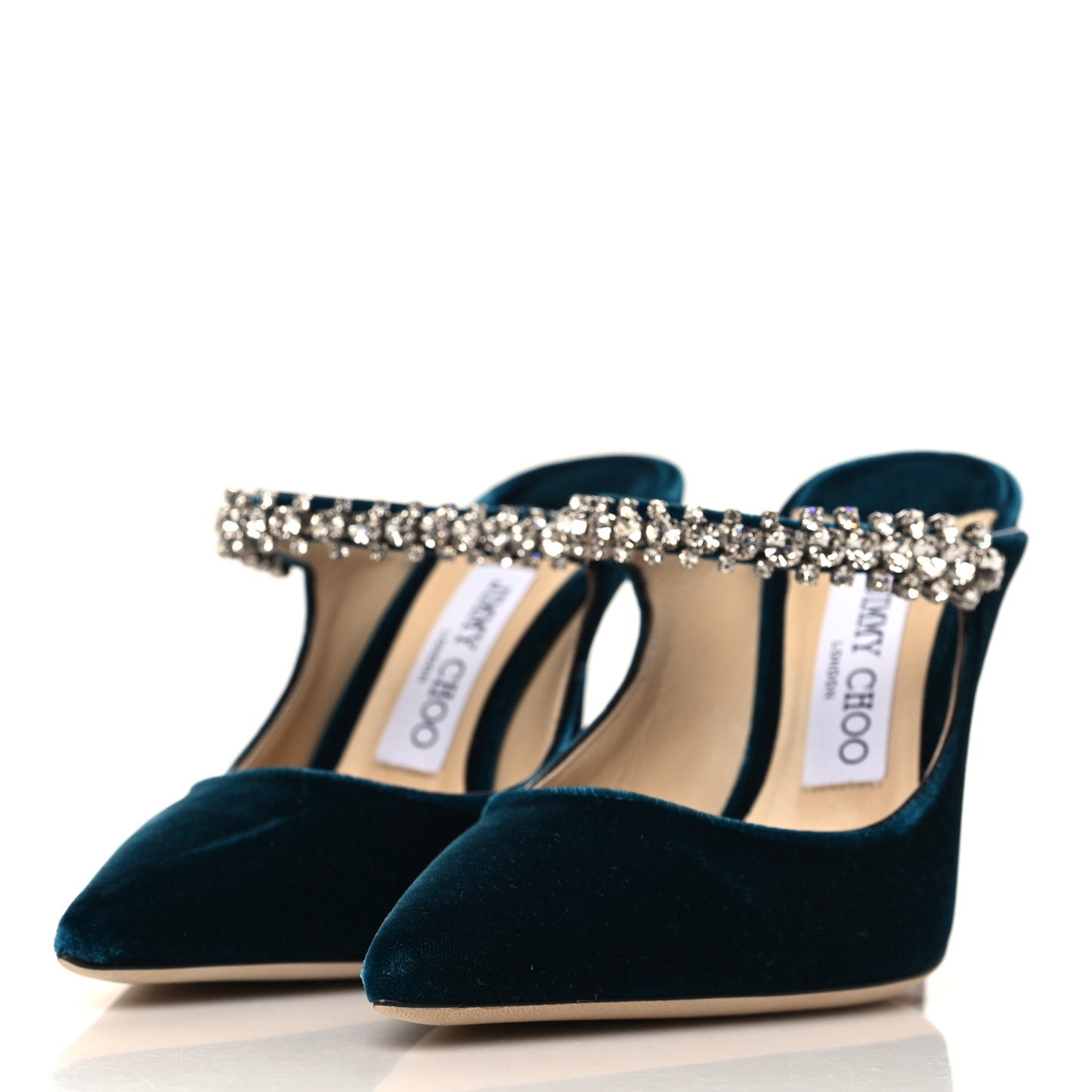 Velvet Crystal Bing 100 Pumps 37 Blue