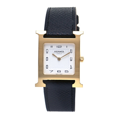 Hermes Stainless Steel Epsom 26mm Heure H Hour Quartz Watch Noir 1 of 6