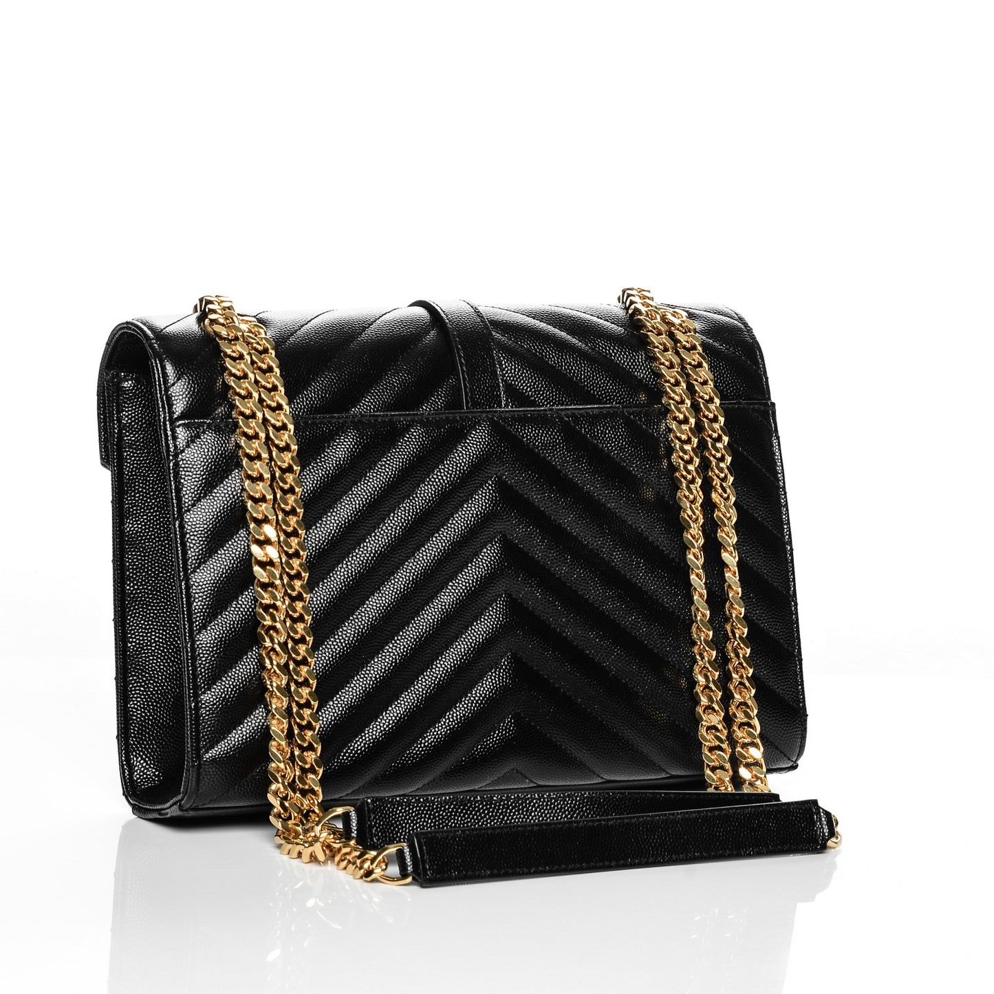 Grain De Poudre Matelasse Chevron Medium Monogram Satchel Black
