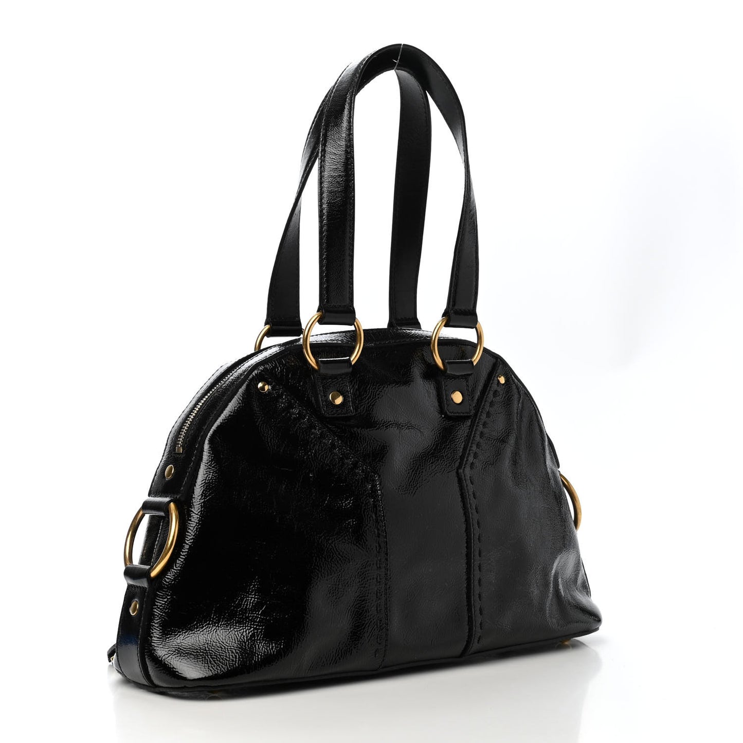 Textured Patent Calfskin Medium Muse Black