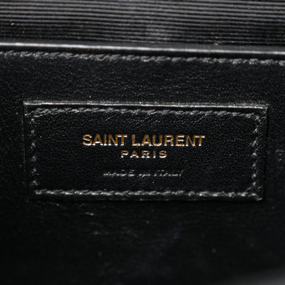 Saint Laurent Grain De Poudre Textured Mixed Matelasse Triquilt Medium Monogram Satchel Dark Smog 6 of 10