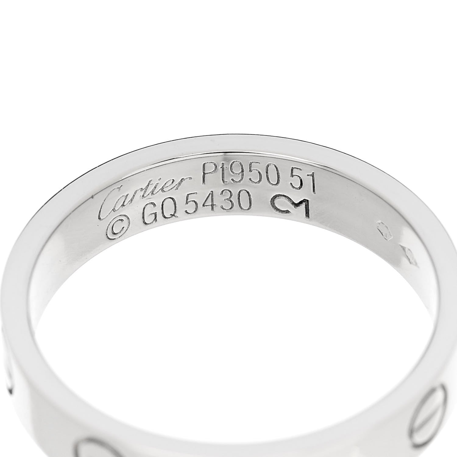 Cartier Platinum 3.5mm LOVE Wedding Band Ring 51 5.75 4 of 6