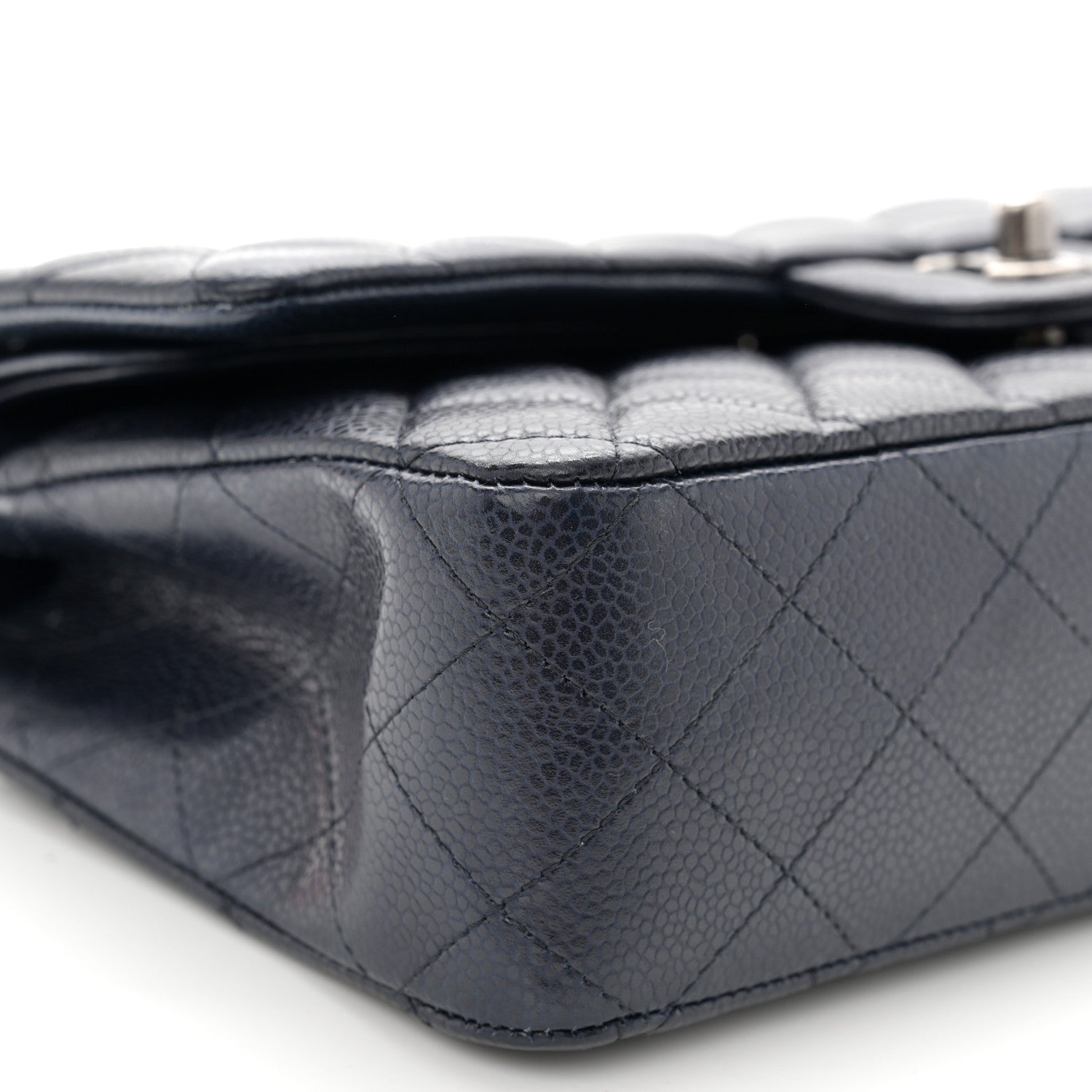 Chanel Caviar Quilted Medium Double Flap Navy 9 of 10