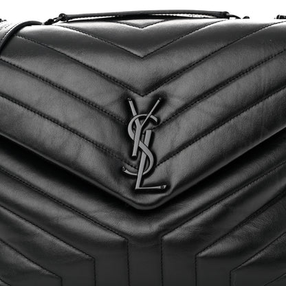 Saint Laurent Calfskin Y Quilted Monogram Monochrome Medium Loulou Chain Satchel Black 7 of 9