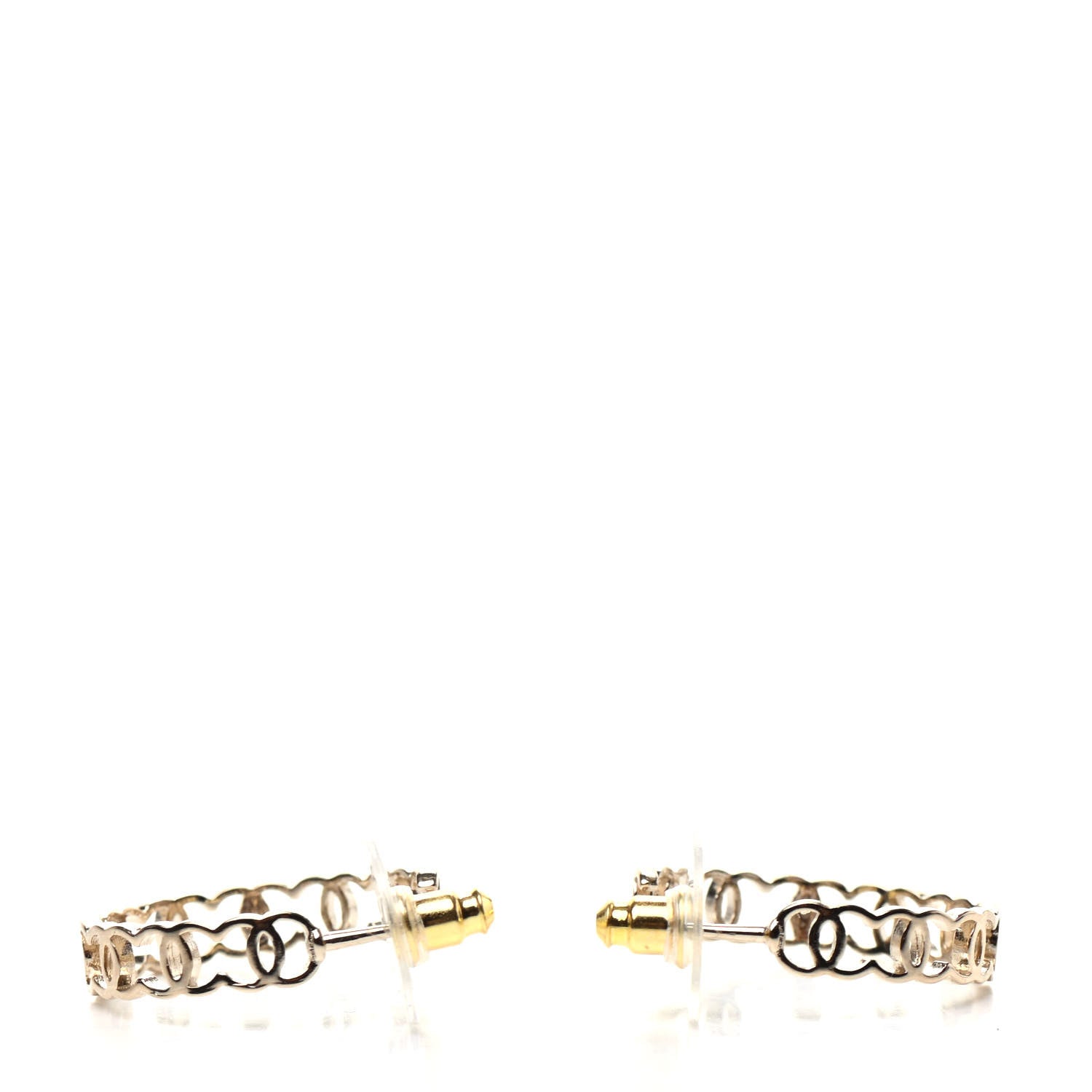 Chanel Metal CC Hoop Earrings Gold 3 of 4