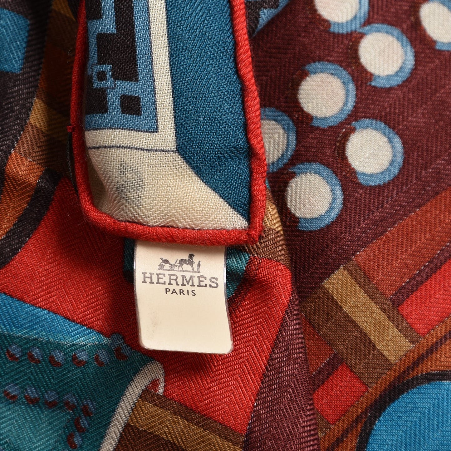 Cashmere Silk Colliers de Chiens Shawl 140 Rouge Petrole Canard