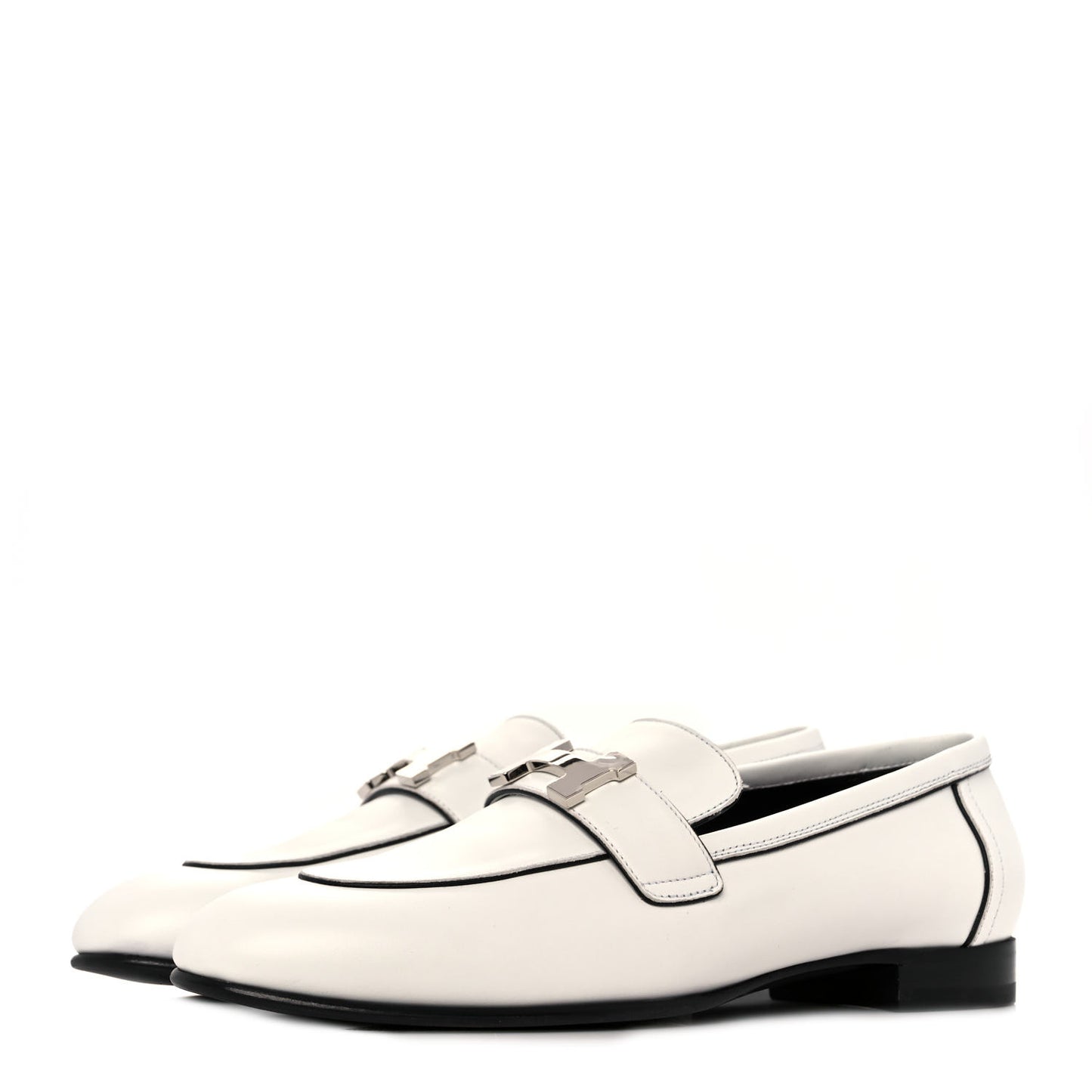 Calfskin Womens Paris Loafers 38.5 White