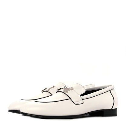 Hermes Calfskin Womens Paris Loafers 38.5 White 3 of 9