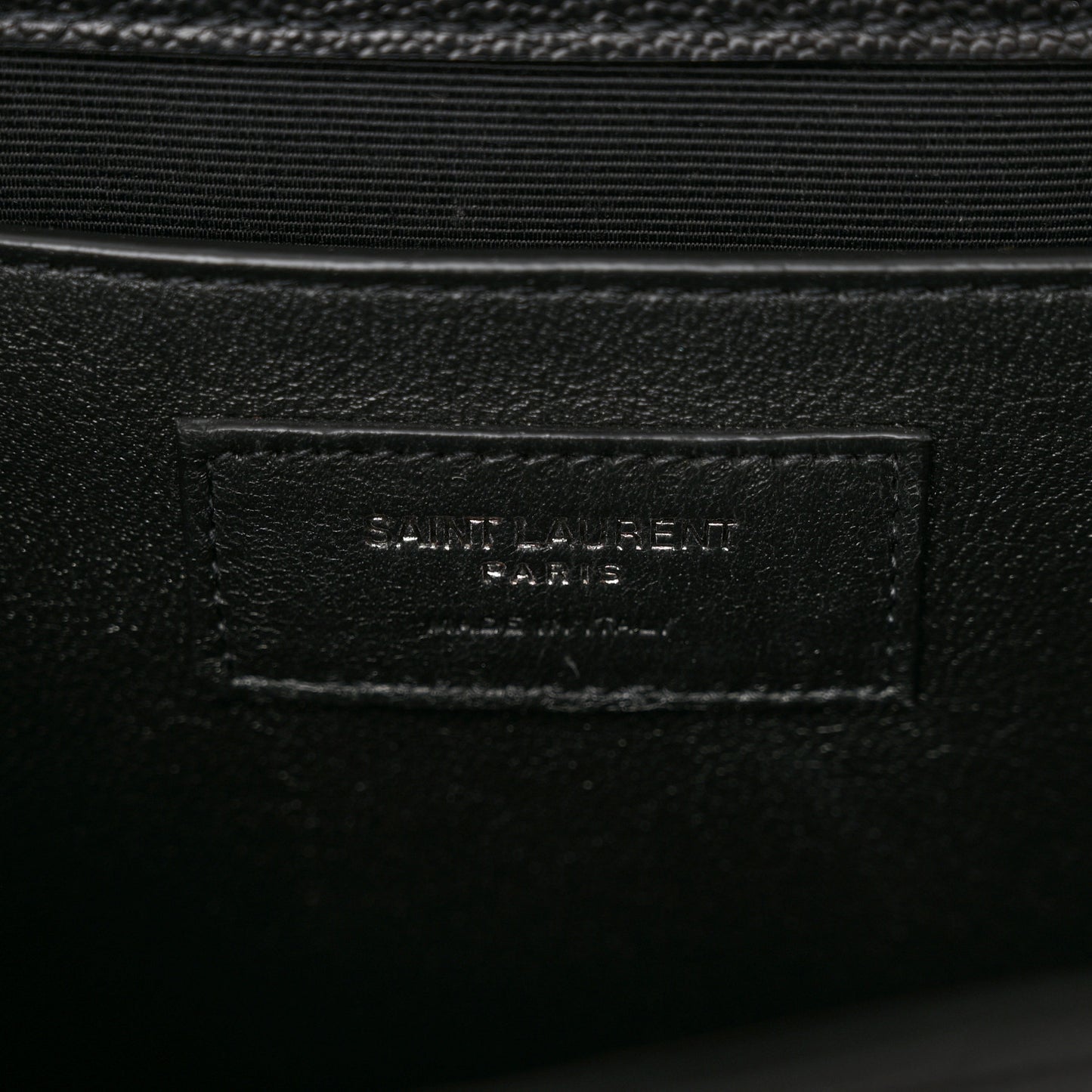 Grain De Poudre Textured Mixed Matelasse Triquilt Medium Monogram Monochrome Satchel Black
