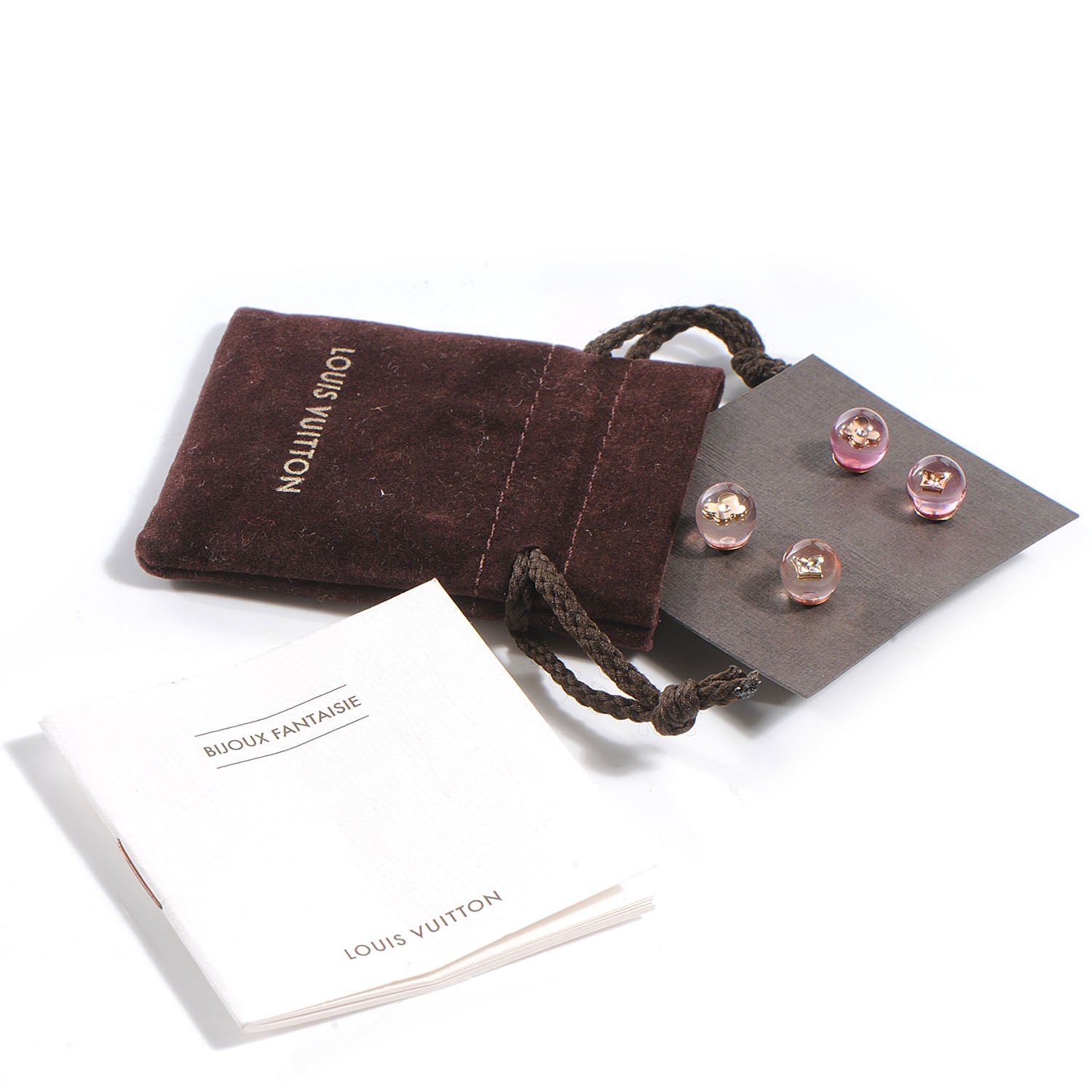 Louis Vuitton Inclusion Stud Set of 2 Pairs Earrings Pink 3 of 5