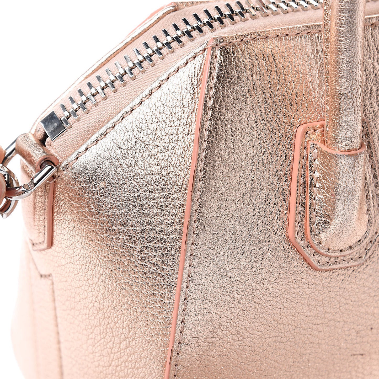 Metallic Sugar Goatskin Mini Antigona Light Pink