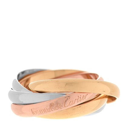 Cartier 18K Pink Yellow White Gold Les Must De Cartier Trinity Five Band Ring 51 5.75 1 of 5