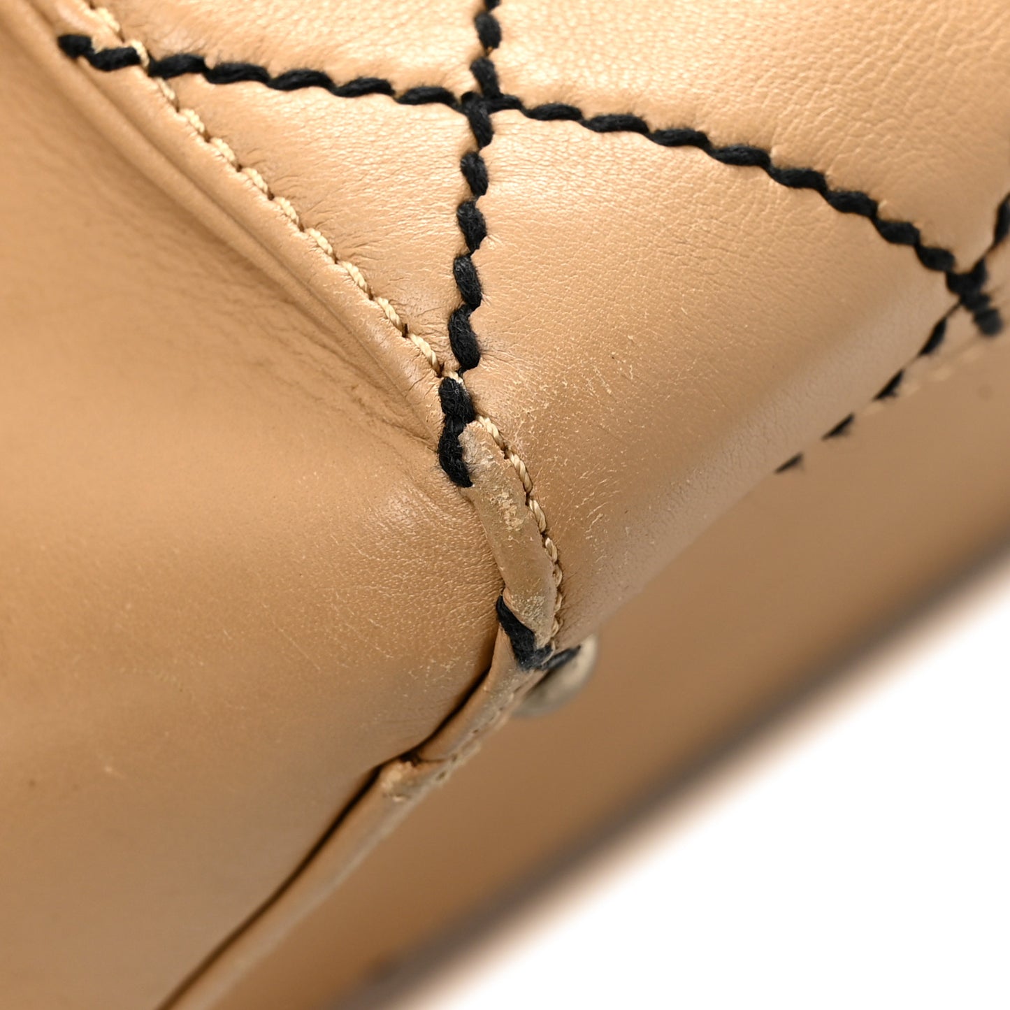 Calfskin Wild Stitch Duffel Bag Beige