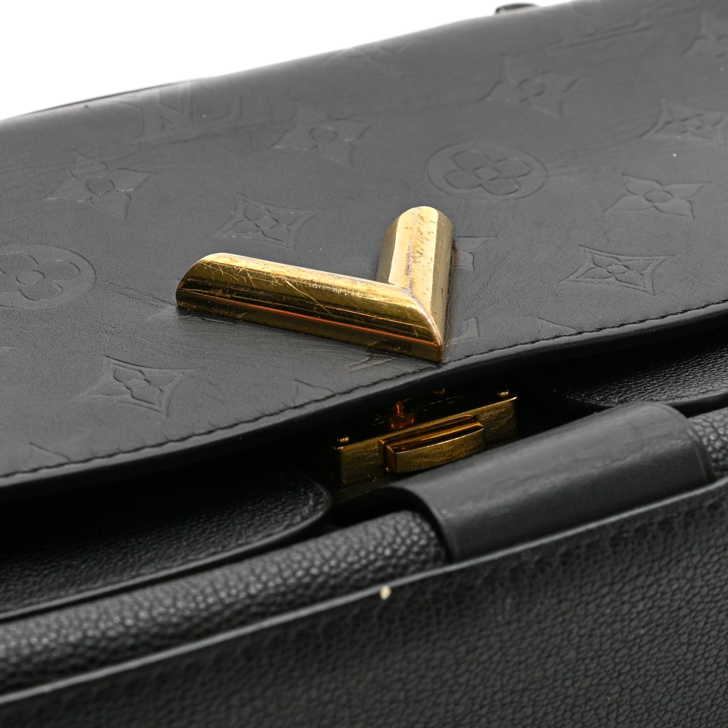 Monogram Cuir Plume Ecume Very Chain Bag Black