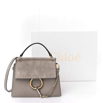 Chloe Suede Calfskin Small Faye Top Handle Bag Motty Grey 11 of 11