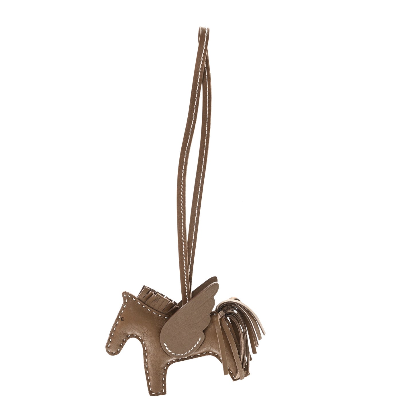 Milo Lambskin Grigri Rodeo Pegase Horse Bag Charm PM Etoupe