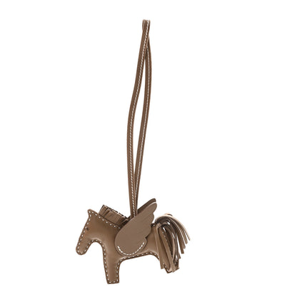 Hermes Milo Lambskin Grigri Rodeo Pegase Horse Bag Charm PM Etoupe 1 of 5