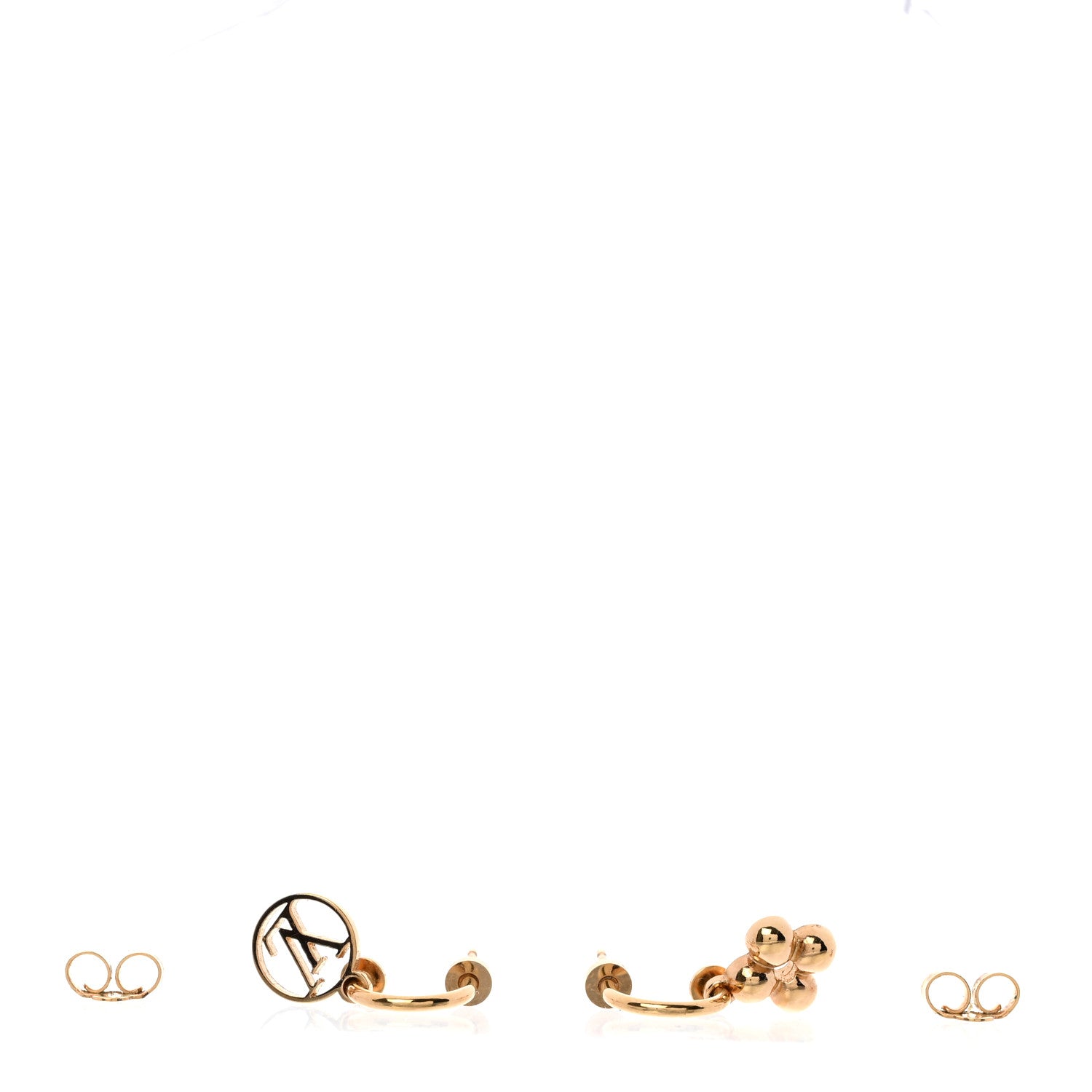 Louis Vuitton Brass Blooming Earrings Gold 3 of 5