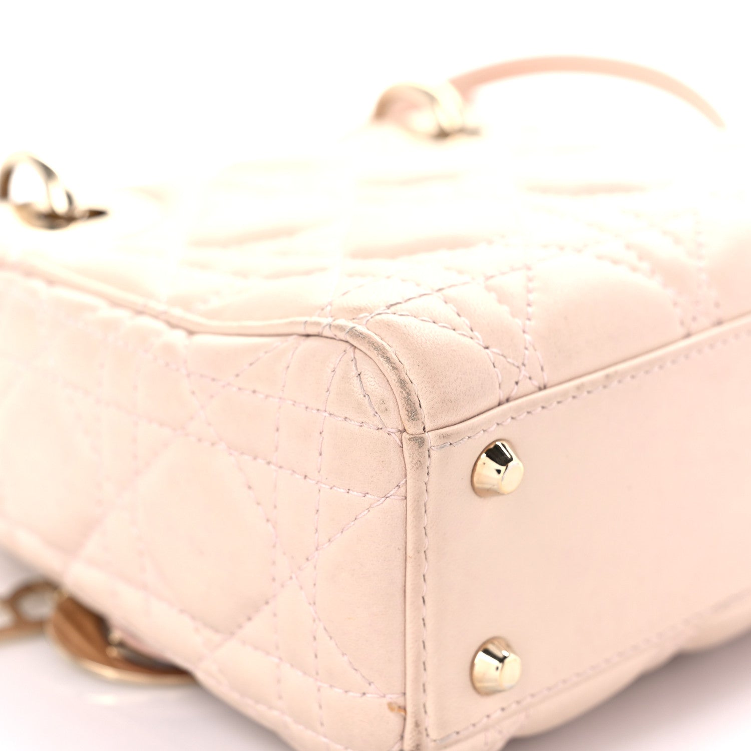 Christian Dior Lambskin Cannage Mini Lady Dior Rose Poudre 10 of 19