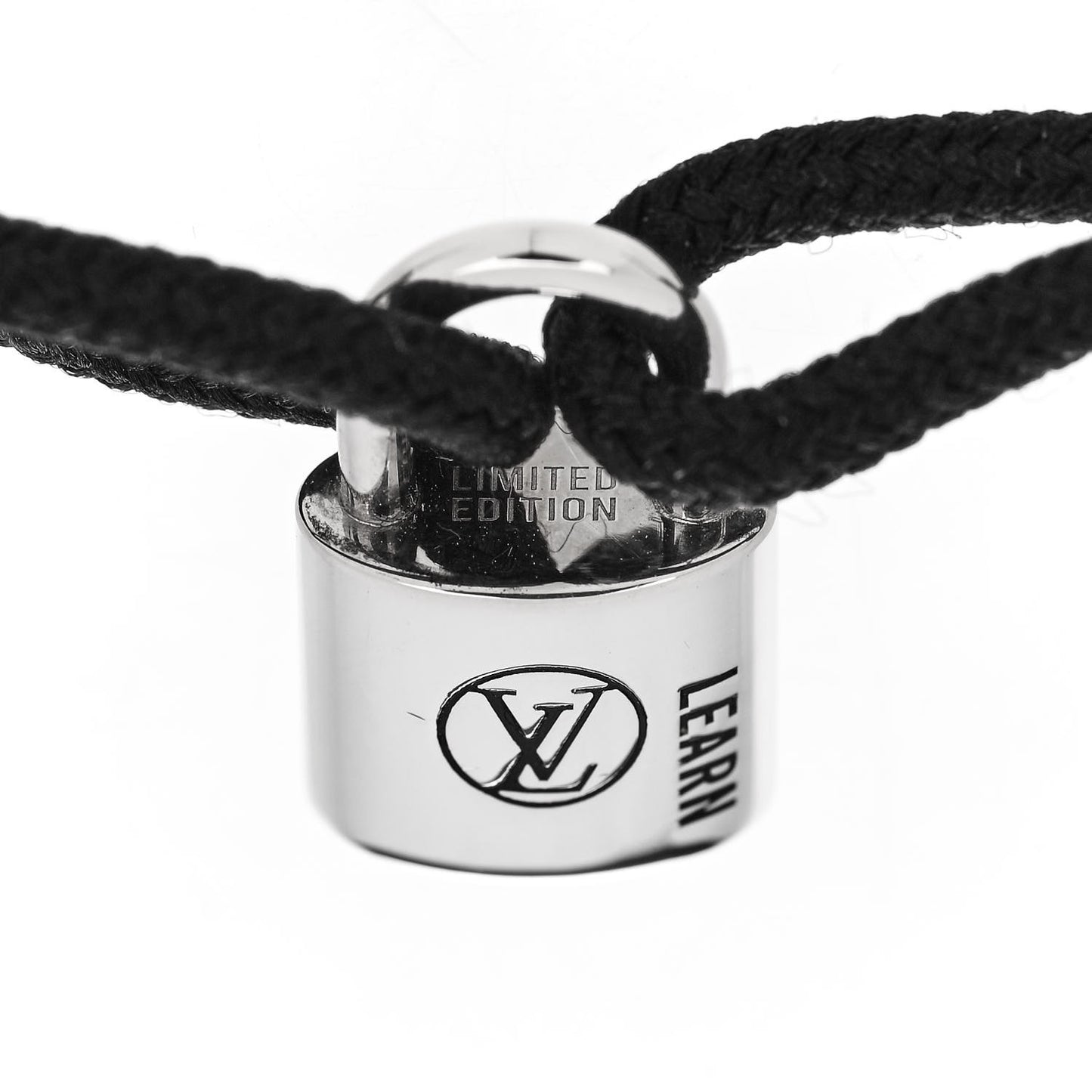 Sterling Silver Lockit Adjustable Cord Bracelet Black