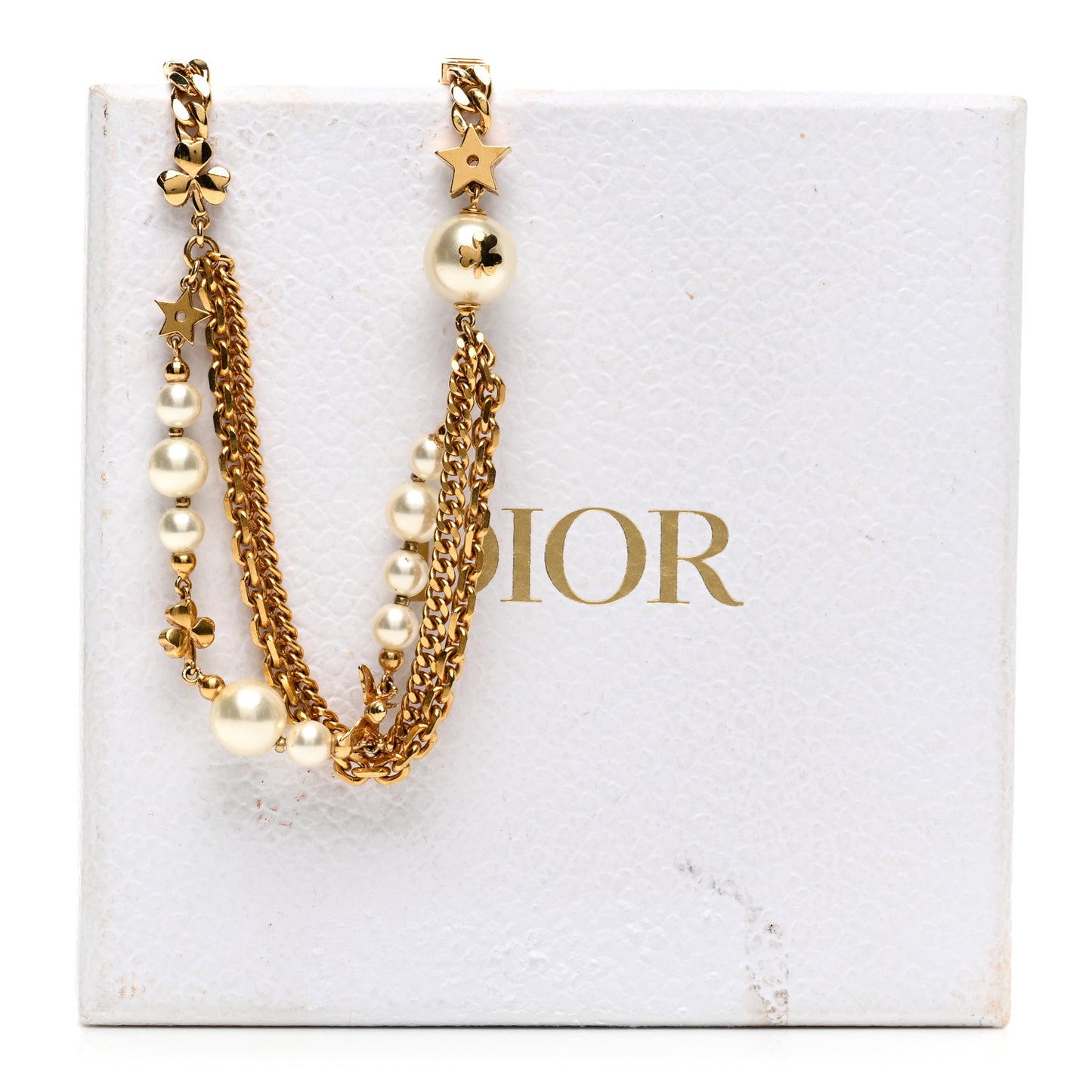 Pearl Charms Necklace Gold
