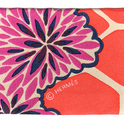 Hermes Silk The Three Graces Twilly Vermillion Fuchsia 3 of 4