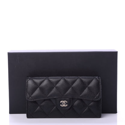 Chanel Caviar Quilted Medium Gusset Flap Wallet Black 8 of 8