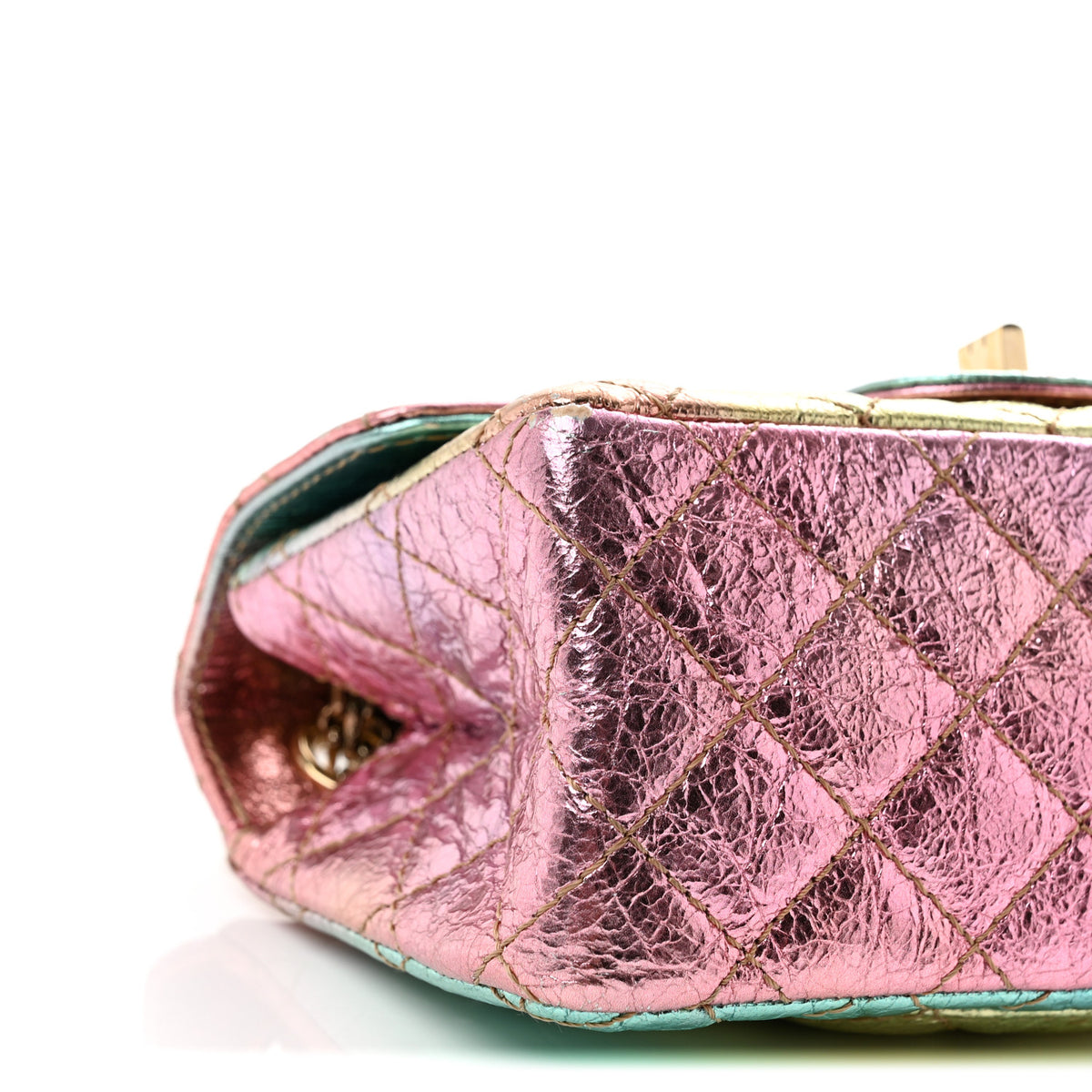 Metallic Goatskin Quilted Mini 2.55 Reissue Flap Multicolor