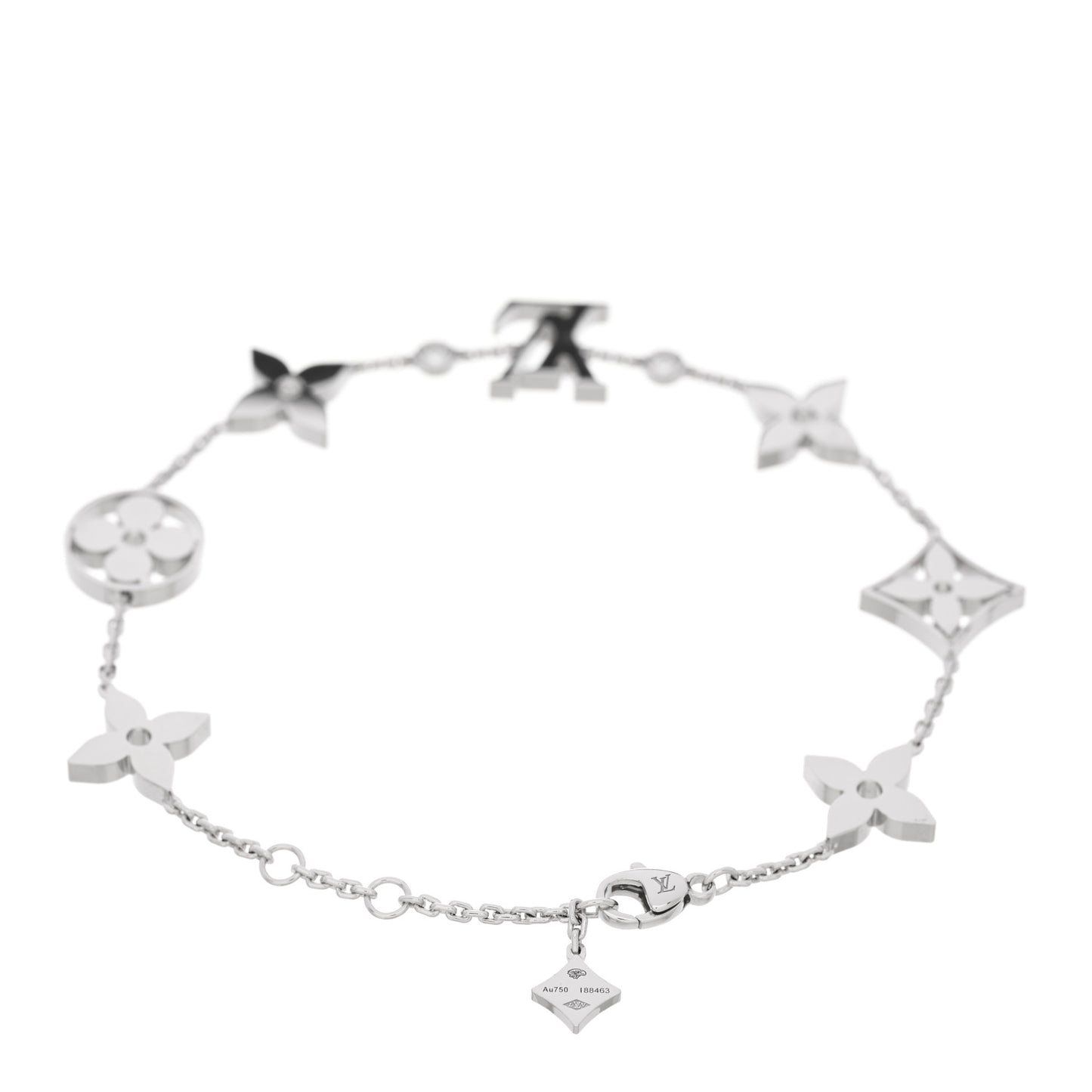 18K White Gold Diamond Idylle Blossom Monogram Bracelet