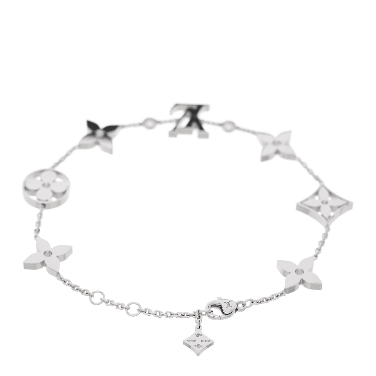 Louis Vuitton 18K White Gold Diamond Idylle Blossom Monogram Bracelet 2 of 4