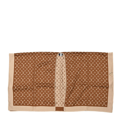 Louis Vuitton Wool Silk Cashmere Monogram Embrace Poncho Brown 1 of 10