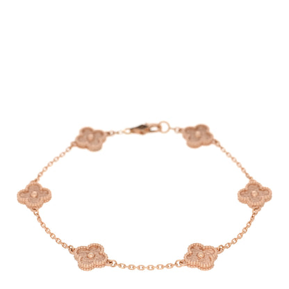 Van Cleef & Arpels 18K Rose Gold 6 Motifs Sweet Alhambra Bracelet 1 of 4
