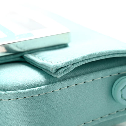 Fendi X TIFFANY Satin Silk Sterling Silver Nano Maxi Buckle Baguette Tiffany Blue 8 of 10