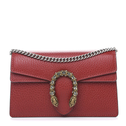 Gucci Calfskin Super Mini Dionysus Shoulder Bag Hibiscus Red 1 of 9