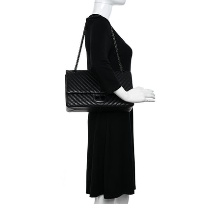 Chanel Aged Calfskin Chevron Quilted 2.55 Reissue 227 Flap So Black 2 of 13
