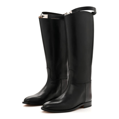 Hermes Box Kelly Jumping Boots 36 Black 4 of 10