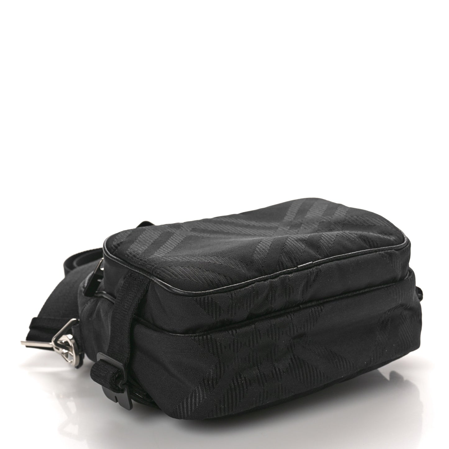 Nylon Jacquard Pocket Crossbody Bag Black Black